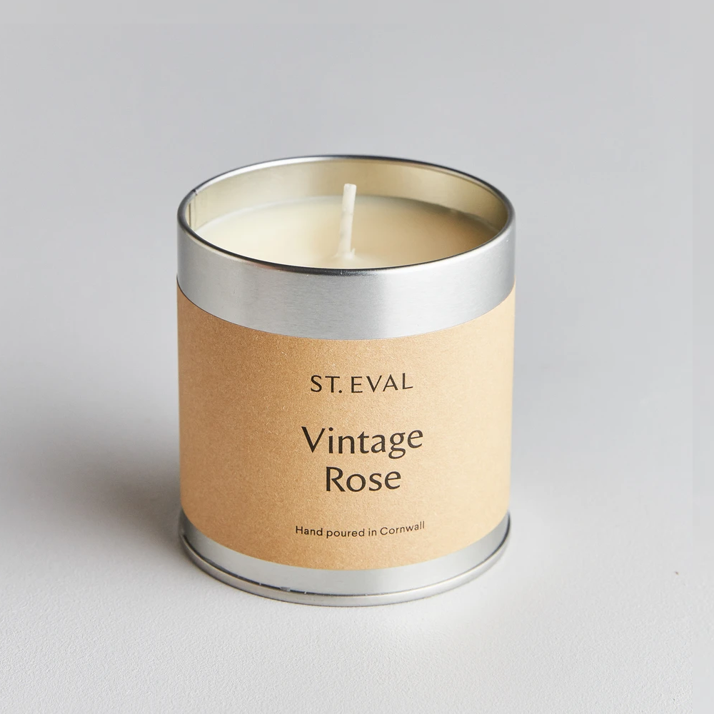 St Eval Vintage Rose Scented Tin Candle
